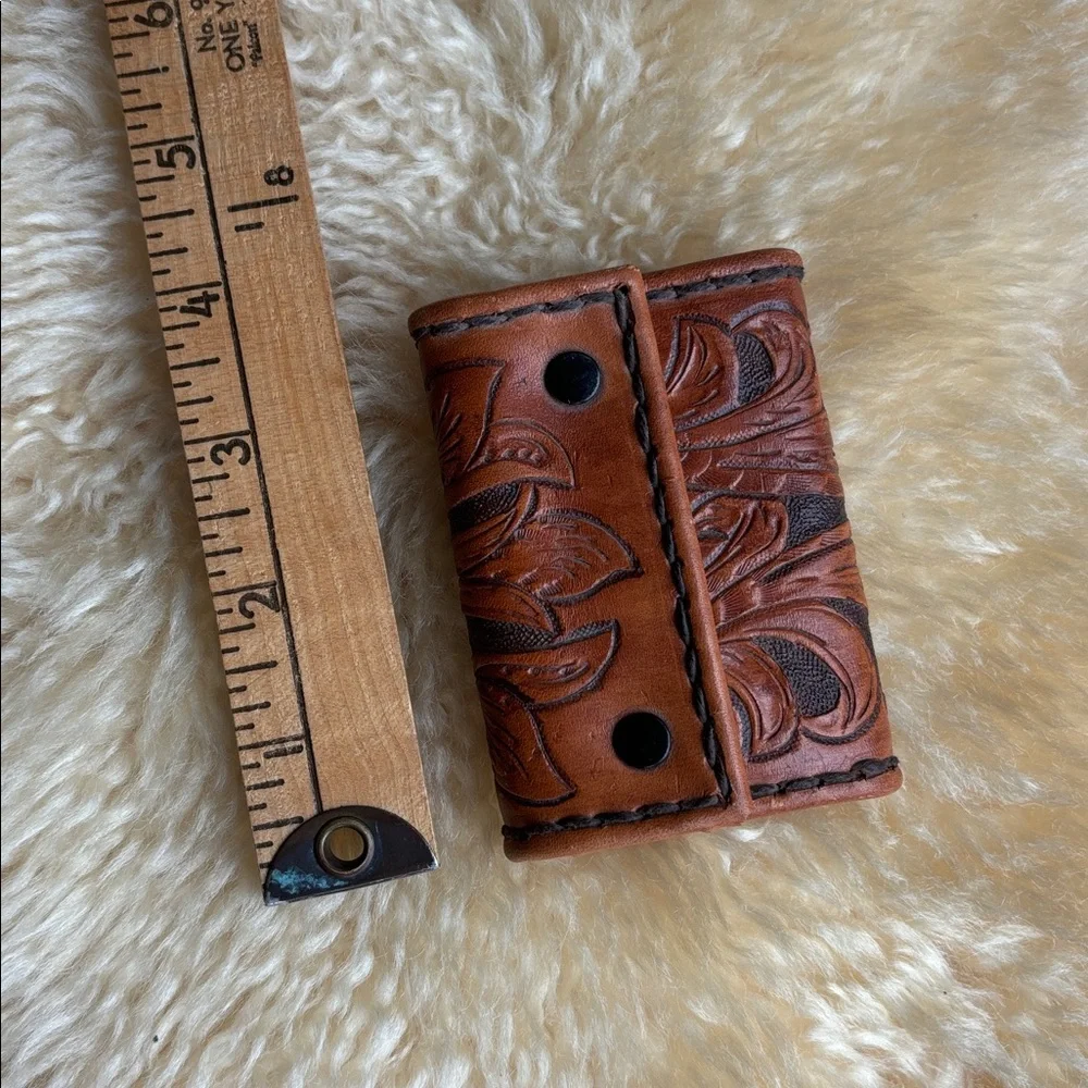Vintage Tooled Leather Key Wallet